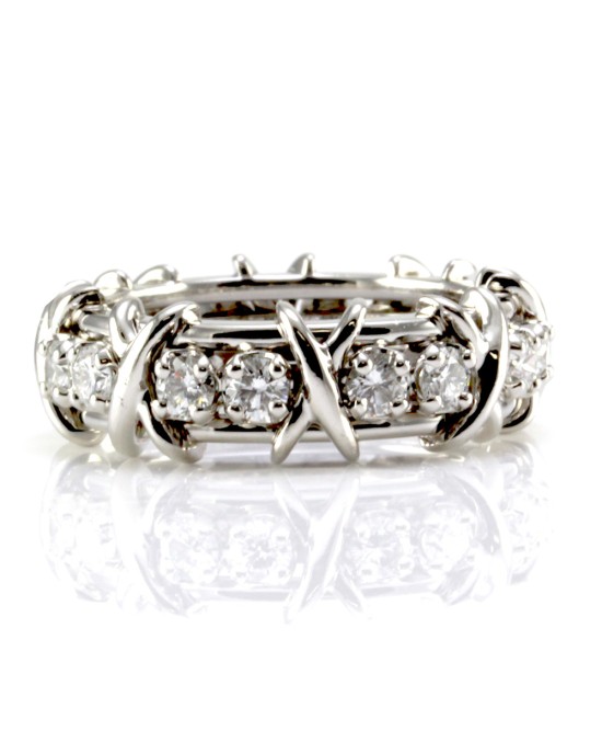 Tiffany & Co. Schlumberger 1.14ctw  Diamond Ring/ Band in Platinum SZ 6